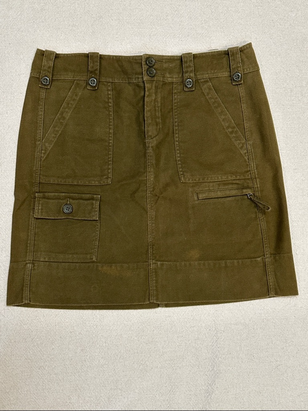 Vintage Anthropologie Olive Cargo Mini Skirt 10